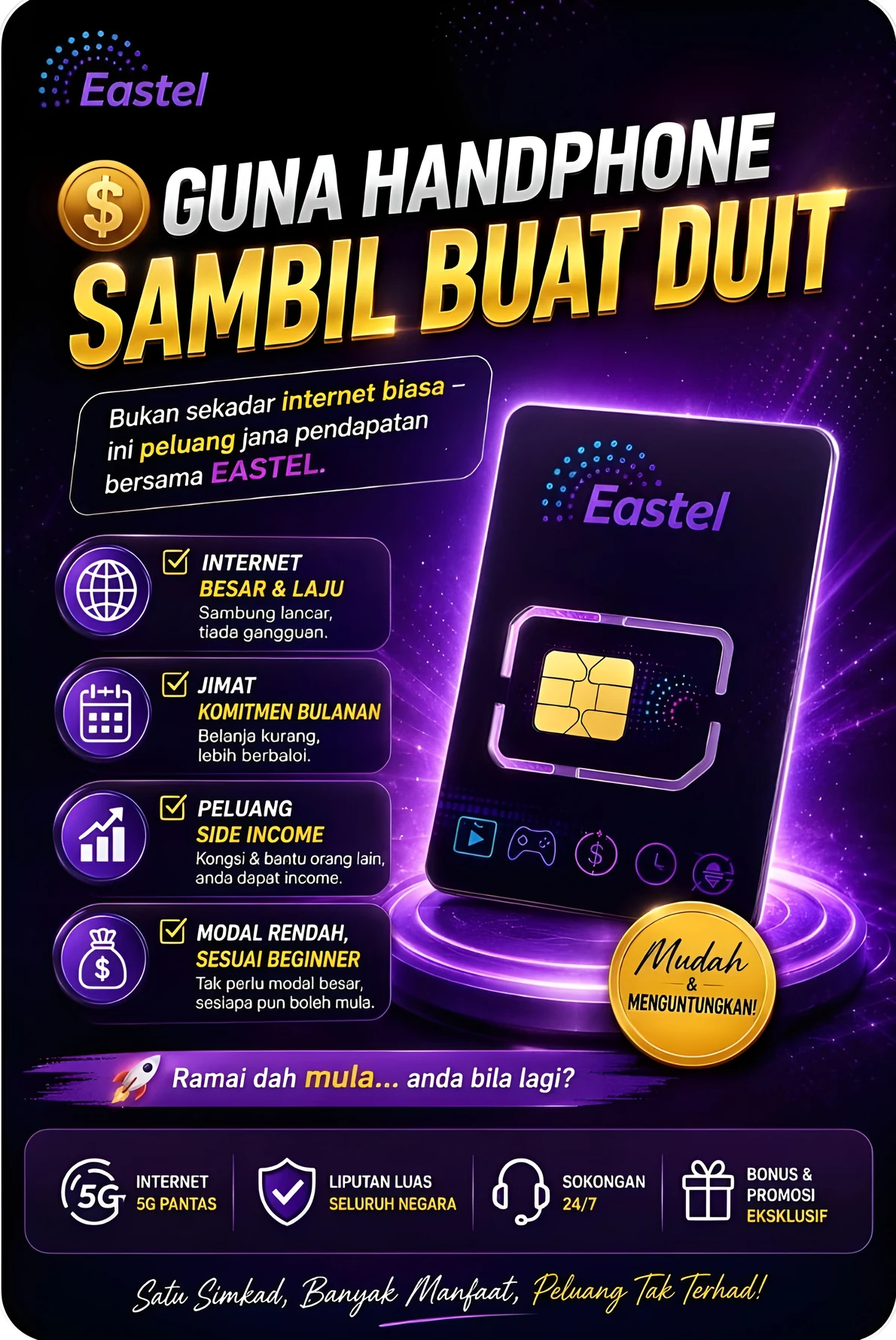 Poster: Guna handphone sambil buat duit